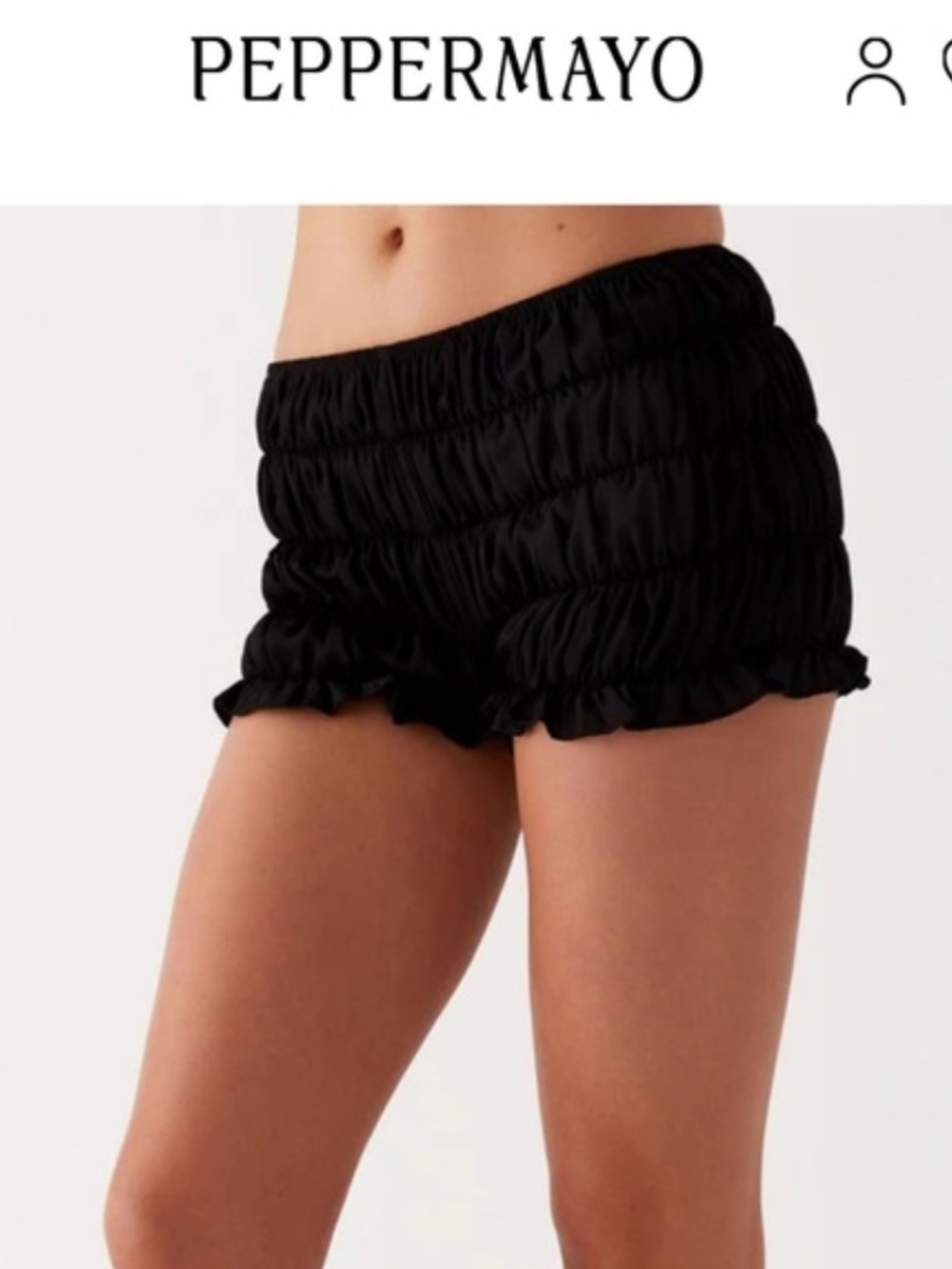 Peppermayo Black Ruffle Smocked Skort